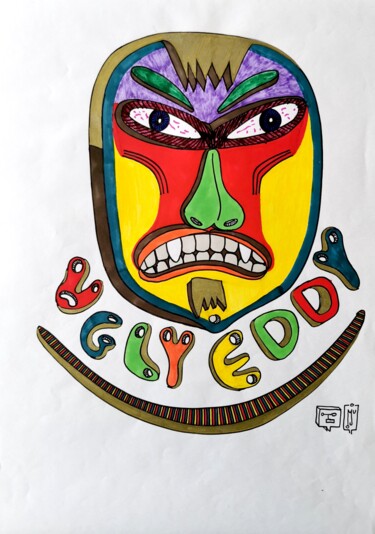 Tekening getiteld "UGLY EDDY" door Do.M.Ju, Origineel Kunstwerk, Marker