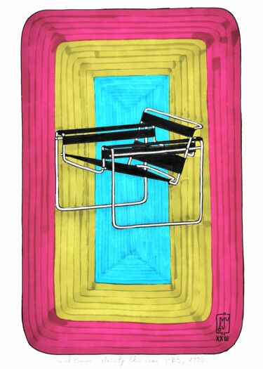 Dibujo titulada "WASSILY chair" por Do.M.Ju, Obra de arte original, Rotulador