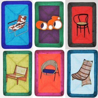 Arts numériques intitulée "compilation Chairs 1" par Do.M.Ju, Œuvre d'art originale, Collage numérique