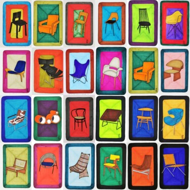 Arte digitale intitolato "compilation chairs 5" da Do.M.Ju, Opera d'arte originale, Collage digitale