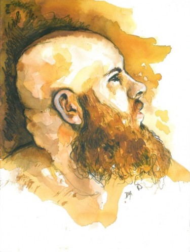 Dessin intitulée "bearded men 8" par Doa, Œuvre d'art originale, Autre