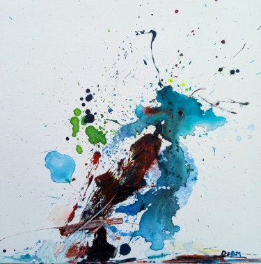 Картина под названием "Les flots bleus" - Doam, Подлинное произведение искусства, Акрил