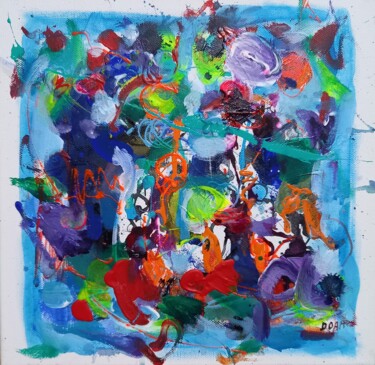 Картина под названием "Ambiance" - Doam, Подлинное произведение искусства, Акрил Установлен на Деревянная рама для носилок