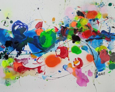 Peinture intitulée "Entendre la couleur" par Doam, Œuvre d'art originale, Acrylique Monté sur Châssis en bois