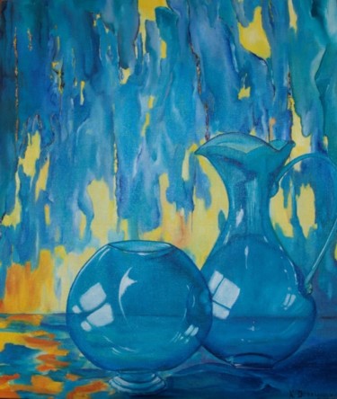 Painting titled "decanters" by Dobriakova, Original Artwork, Oil