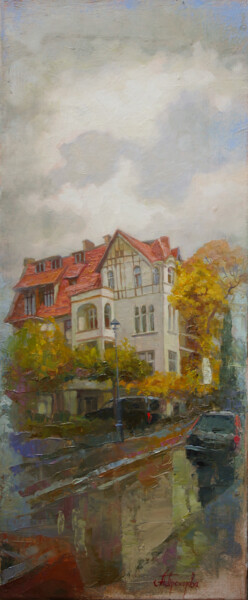 Malerei mit dem Titel "Осенний мотив" von Anna Dobrodii, Original-Kunstwerk, Öl