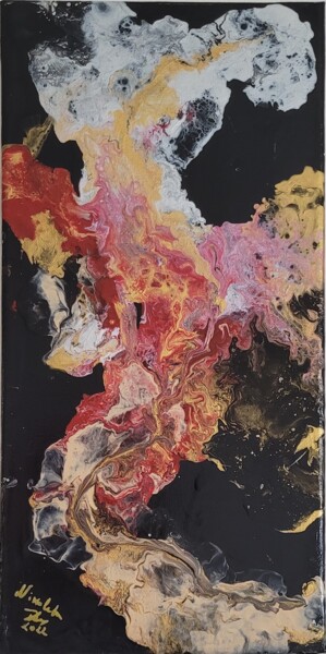 Pittura intitolato "Perroquet abstraits…" da Dochka Mihova (Nikoleta), Opera d'arte originale, Acrilico Montato su Telaio pe…
