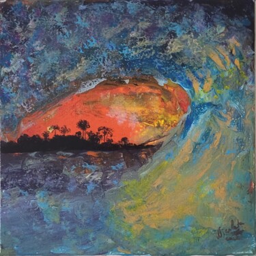 Pintura titulada "the island" por Dochka Mihova (Nikoleta), Obra de arte original, Acrílico Montado en Bastidor de camilla d…