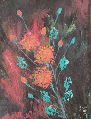 Pittura intitolato "Roses abstraites" da Dochka Mihova (Nikoleta), Opera d'arte originale, Acrilico