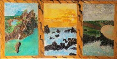 Peinture intitulée "" trois mers "" par Dochka Mihova (Nikoleta), Œuvre d'art originale, Acrylique