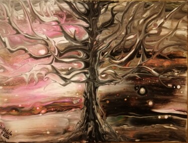 Malerei mit dem Titel "" L'arbre de la ren…" von Dochka Mihova (Nikoleta), Original-Kunstwerk, Acryl Auf Keilrahmen aus Holz…