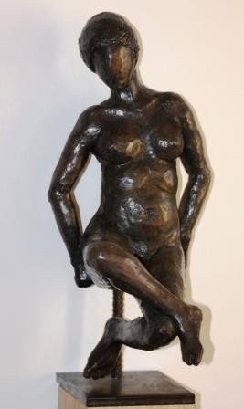 Sculpture titled "L'ATTENTE" by Dominique Ferrandon-Lamy, Original Artwork, Terra cotta