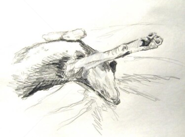 Painting titled "Lounging Lurcher 3" by Father Douglas, Original Artwork, Oil