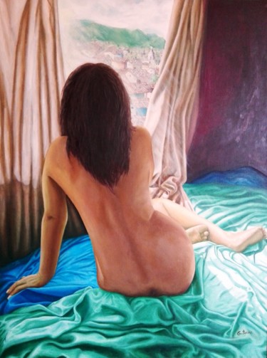 Pintura titulada "Desnudo a contraluz" por G. Torres, Obra de arte original, Oleo
