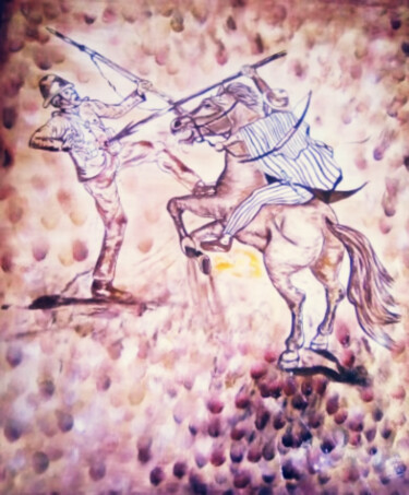 Malerei mit dem Titel "La résistance d'Hér…" von Dogy Le Zoula, Original-Kunstwerk, Öl