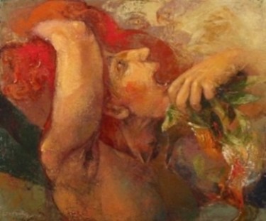 Pittura intitolato "Baccante 2°" da Doina Botez, Opera d'arte originale, Olio
