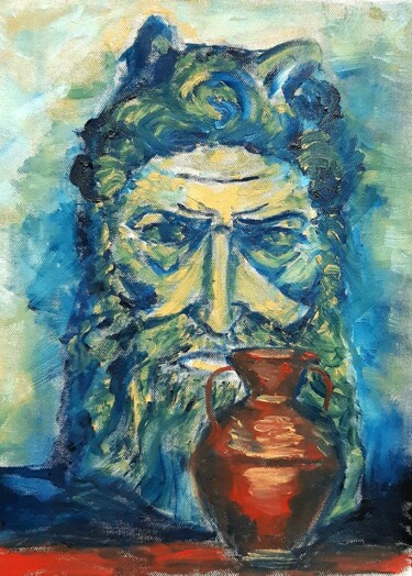 Painting titled "Moise" by Doinita Topa, Original Artwork, Oil