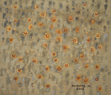 Malerei mit dem Titel "Chrysanthemums bloo…" von Dojoong Jo, Original-Kunstwerk, Pigmente