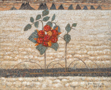 Ζωγραφική με τίτλο "raspberry2004 (soil…" από Dojoong Jo, Αυθεντικά έργα τέχνης, Χρωστικές ουσίες