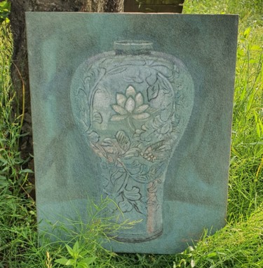 Schilderij getiteld "Goryeo celadon" door Dojoong Jo, Origineel Kunstwerk, pigmenten