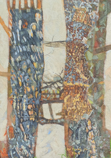 Painting titled "Tree" by Dojoong Jo, Original Artwork, Pigments