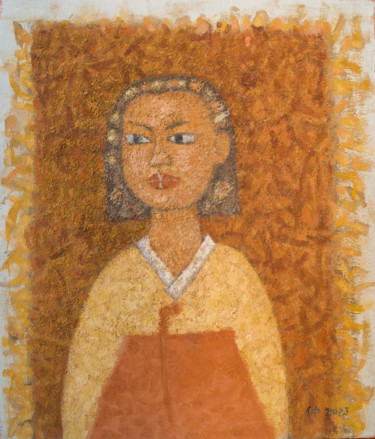 Painting titled "girl statue" by Dojoong Jo, Original Artwork, Pigments