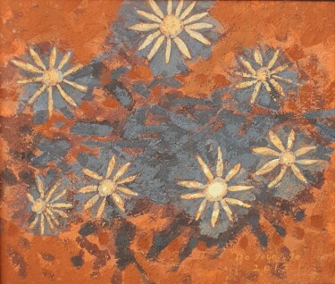 Painting titled "wild flowers" by Dojoong Jo, Original Artwork, Pigments Mounted on Wood Panel
