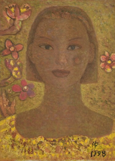 绘画 标题为“lady” 由Dojoong Jo, 原创艺术品, 油 安装在木质担架架上