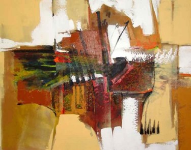 Pintura intitulada "Abstrações em verme…" por Ferreira Do Karmmo, Obras de arte originais