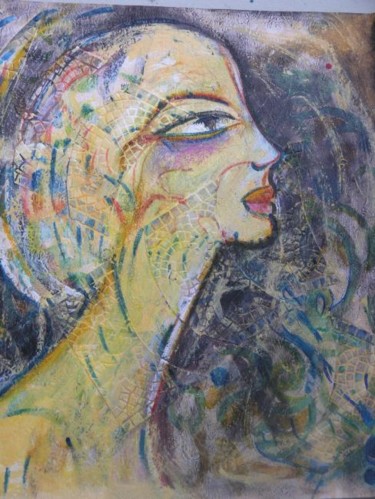 Peinture intitulée "Dame Egyptienne" par Amor Driss Dokman, Œuvre d'art originale