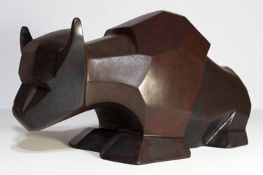 Sculpture titled "Bison" by Giancarlo Dolce, Original Artwork, Stone
