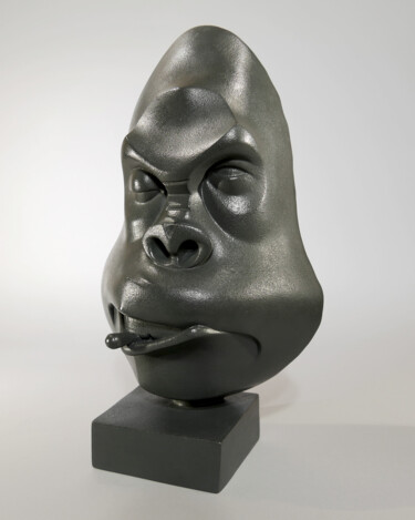 Skulptur mit dem Titel "SmoKing Kong" von Giancarlo Dolce, Original-Kunstwerk, Stein