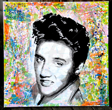 Painting titled "Elvis Presley - the…" by Dol, Original Artwork, Acrylic