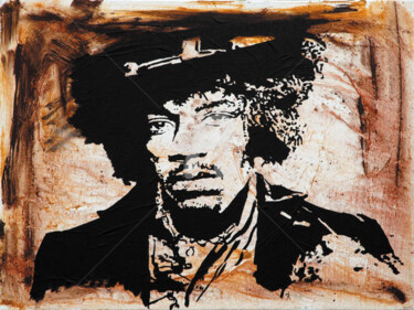 Peinture intitulée "Jimi Hendrix" par Dol, Œuvre d'art originale, Acrylique