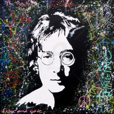 Peinture intitulée "John Lennon" par Dol, Œuvre d'art originale, Acrylique