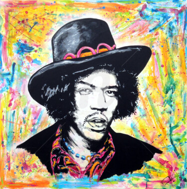 Peinture intitulée "Jimi Hendrix" par Dol, Œuvre d'art originale