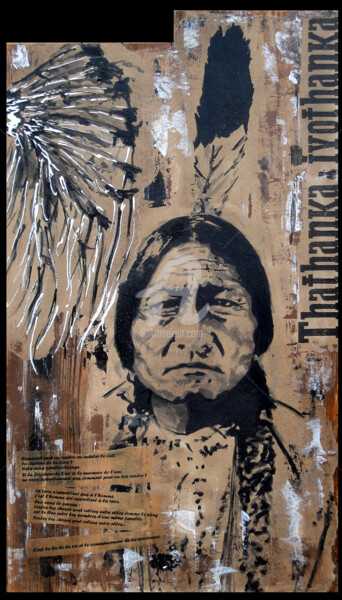 Peinture intitulée "Sitting Bull" par Dol, Œuvre d'art originale, Acrylique
