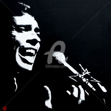 Painting titled "Jacques Brel" by Dol, Original Artwork, Acrylic