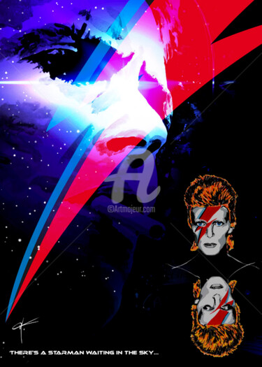 Arts numériques intitulée "David bowie tribute" par Dol, Œuvre d'art originale