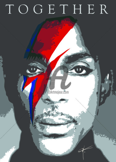 Digital Arts titled "PRINCE / BOWIE  tog…" by Dol, Original Artwork