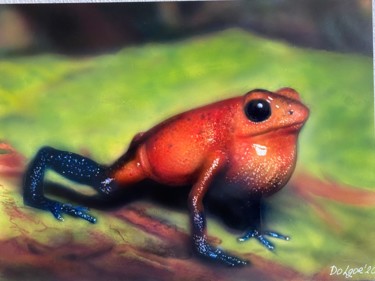 Schilderij getiteld "Frog" door Dolgor Dugarova (Dolgor Art), Origineel Kunstwerk, Airbrush