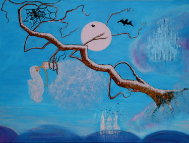 Painting titled "Еntangled in a dream" by Dolgor Dugarova (Dolgor Art), Original Artwork, Acrylic