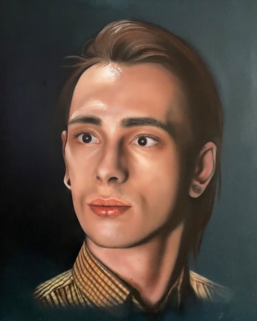 Peinture intitulée "Portrait commission" par Dolgor Dugarova (Dolgor Art), Œuvre d'art originale, Aérographe