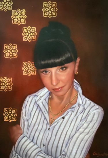 Painting titled "The birthday girl" by Dolgor Dugarova (Dolgor Art), Original Artwork, Airbrush