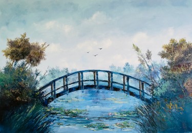 Malerei mit dem Titel "A bridge" von Dolgor Dugarova (Dolgor Art), Original-Kunstwerk, Öl