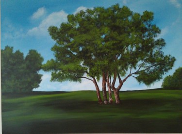 Peinture intitulée "A green tree" par Dolgor Dugarova (Dolgor Art), Œuvre d'art originale, Acrylique