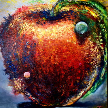 Malarstwo zatytułowany „A forbidden fruit o…” autorstwa Dolgor Dugarova (Dolgor Art), Oryginalna praca, Olej
