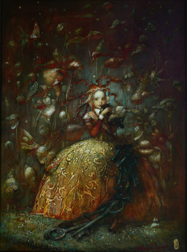 Peinture intitulée "Ключница" par Alex V. Dolgikh, Œuvre d'art originale, Huile