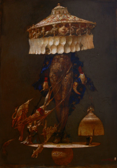Pittura intitolato "Карусель" da Alex V. Dolgikh, Opera d'arte originale, Olio