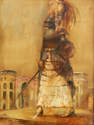 Painting titled "Невеста" by Alex V. Dolgikh, Original Artwork, Oil Mounted on Wood Stretcher frame